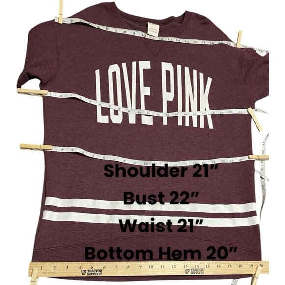 PINK BY Victoria's Secret Sweatshirt Women's Small Solid Long Sleeve Oversize - Picture 6 of 14